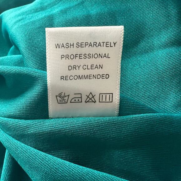 Annabella Woman's Emerald Green Floral Mini Dress Single Strap- Size S - Picture 6 of 9